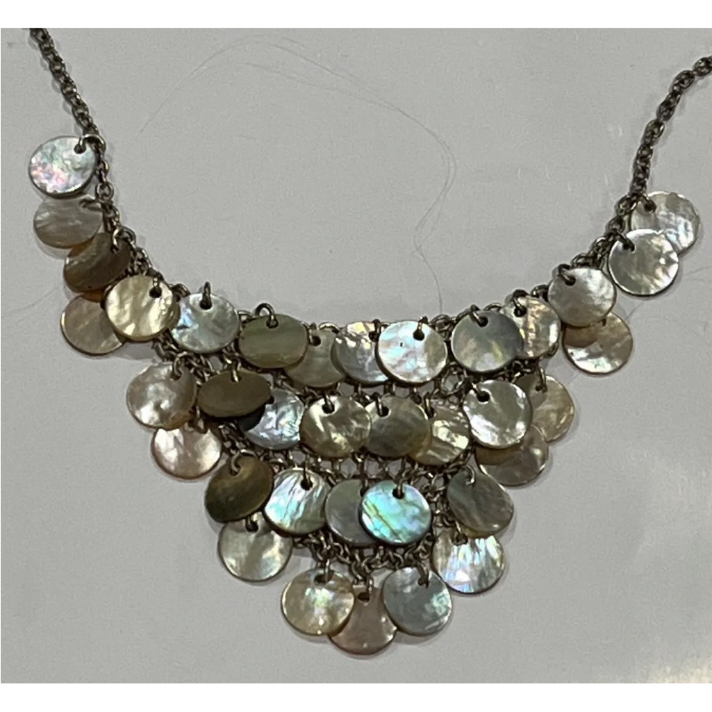 “You And I” Mother Of Pearl Shell Bib Necklace